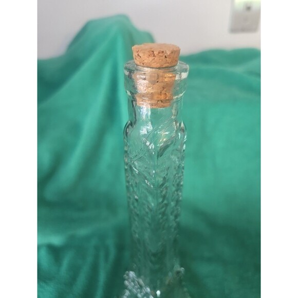 Vintage Eiffel Tower Clear Green Glass Liquor Bottle Decanter 14" - Picture 5 of 8